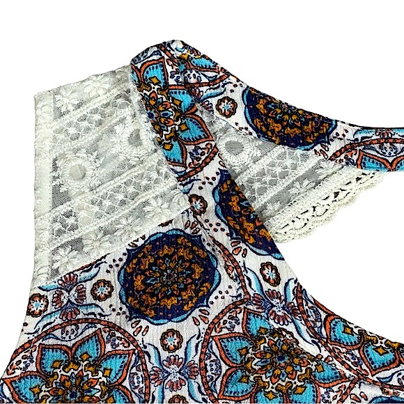 Rags To Wishes plus size 2x sleeveless lace floral mandala scoop neck top EUC - Picture 4 of 11